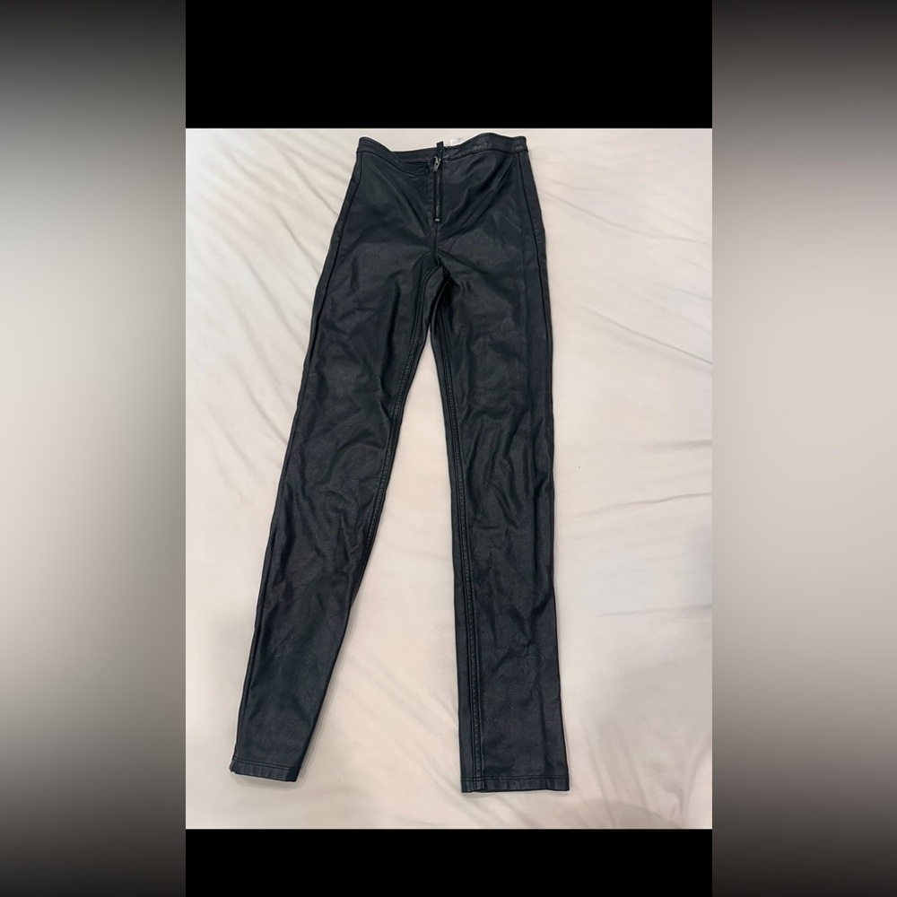 H&M Black Straight Leg Women's leather Pants